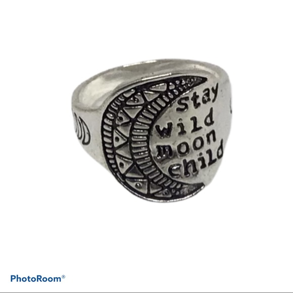 Stay Wild Moon Child Ring Size 9 10 Gypsy Wicca - Picture 2 of 8